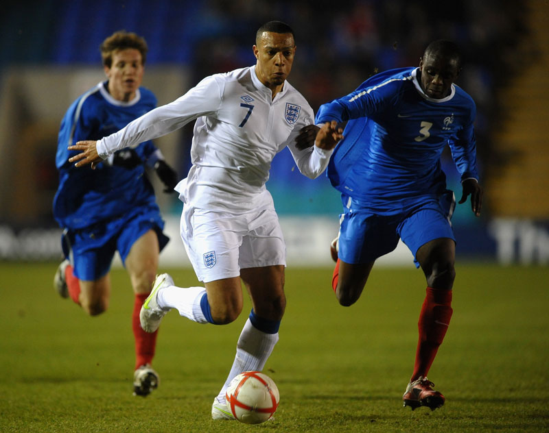 Matt Phillips in action against France at Shrewsbury.