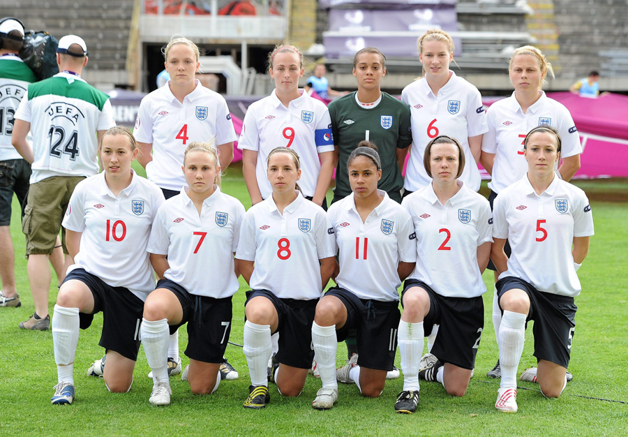 The England Team lines up before the Semi-Final