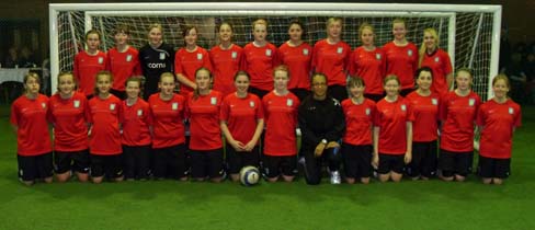 England Head Coach Hope Powell with the Centre Of Excellence at Aston Villa