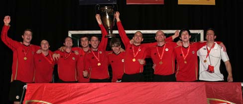 UWE Hartpury celebrate winning the men's title in Sheffield