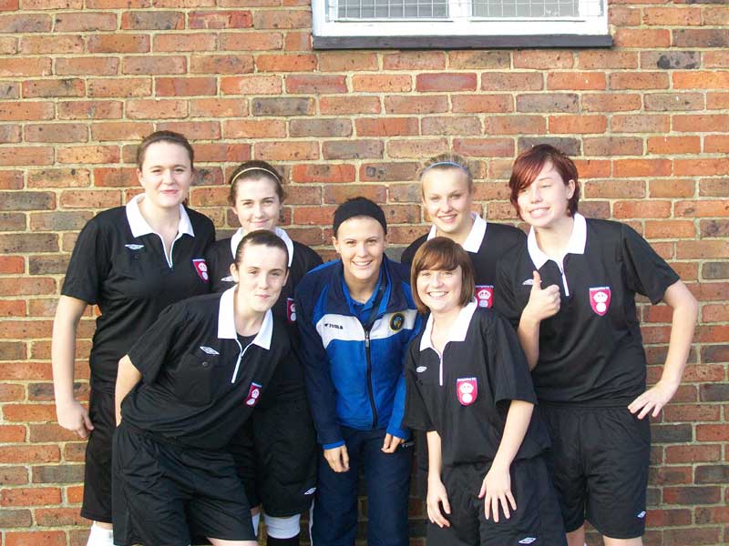 Licensed FA Tutor from Hampshire, cy May (centre) and her refereeing recruits.