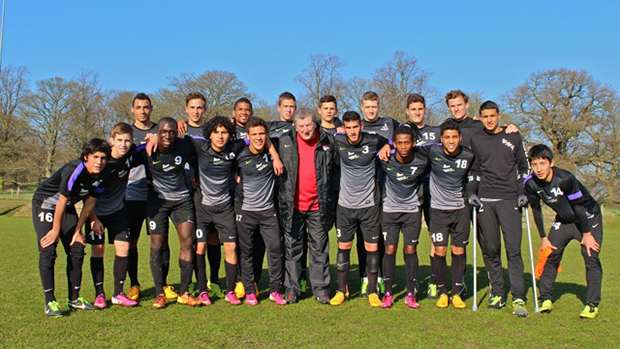 The 16 candidates taking part in Nike's The Chance initiative with England manager Roy Hodgson