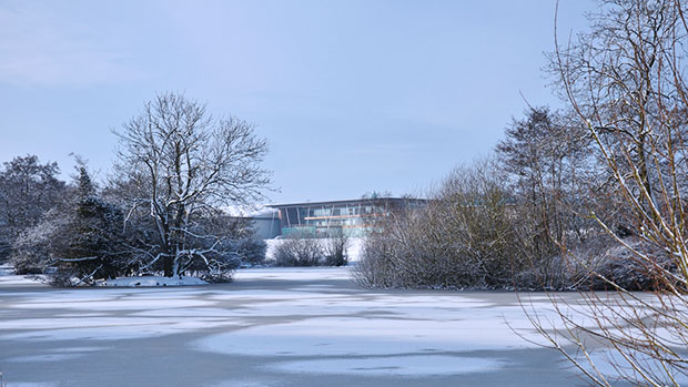 St. George's Park stands above the frozen lake