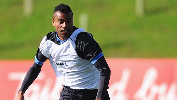 Ashley Cole trains at St. George's Park.