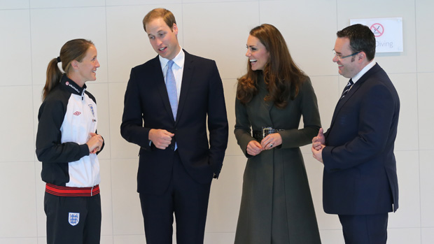 The Duke and Duchess of Cambridge with Casey Stoney 