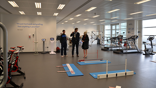 Edwin van der Sar shown the Human Performance Lab at St. George's Park