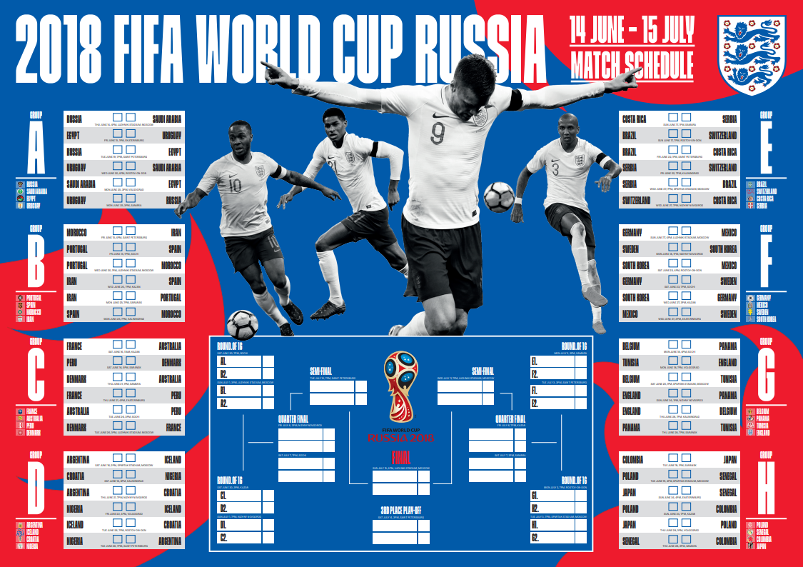 Fifa World Cup Russia Wall Chart