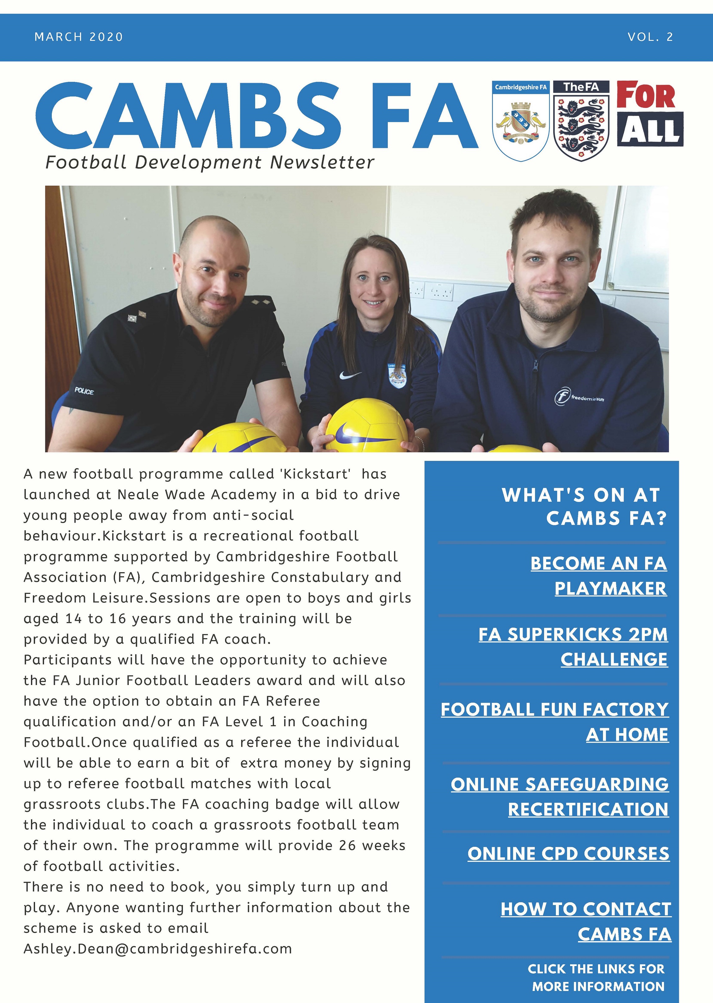 Cambs FA Dev Newsletter - March 2020