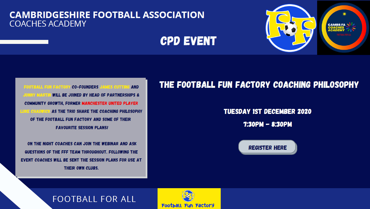 Coaches Academy - December CPD Event - Cambridgeshire FA