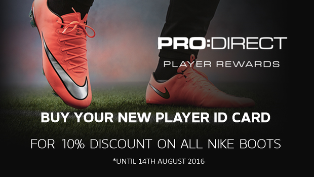 Discounted Nike boots at Pro Direct when you buy Player ID Card - Devon FA