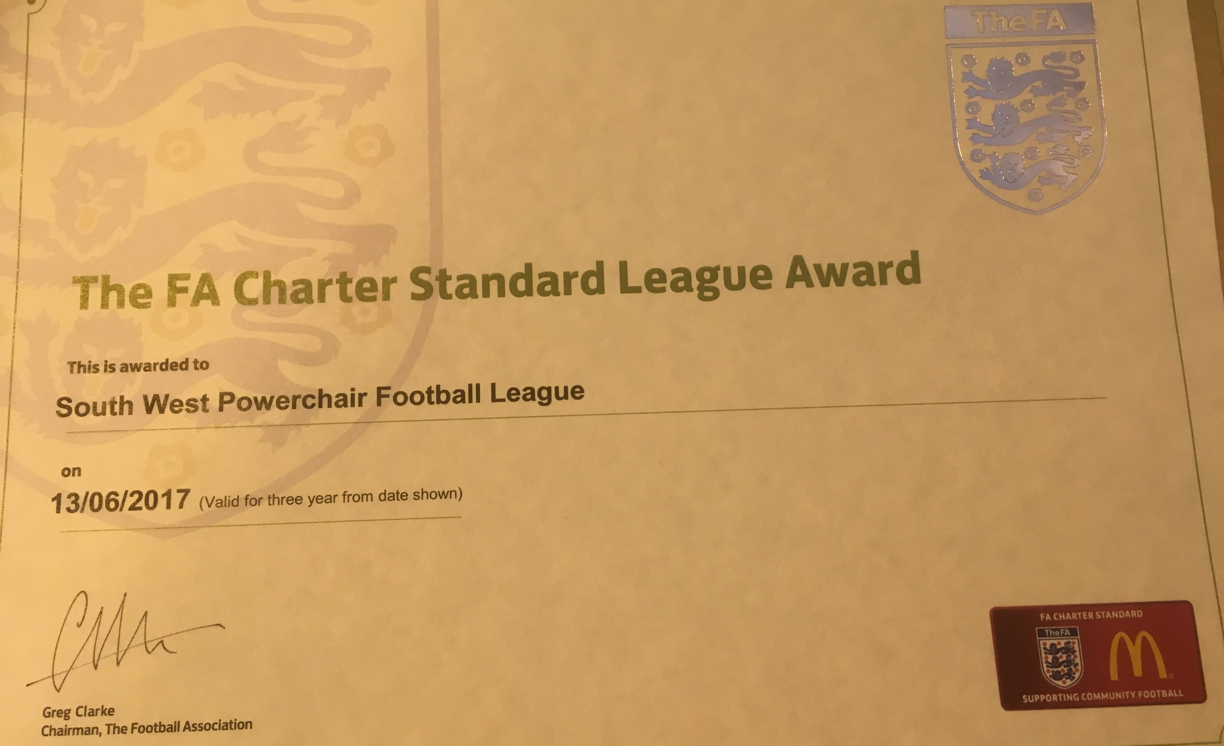 Powerchair League Charter Standard