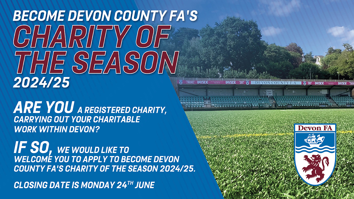 Become Our Charity Partner for Next Season - Devon FA