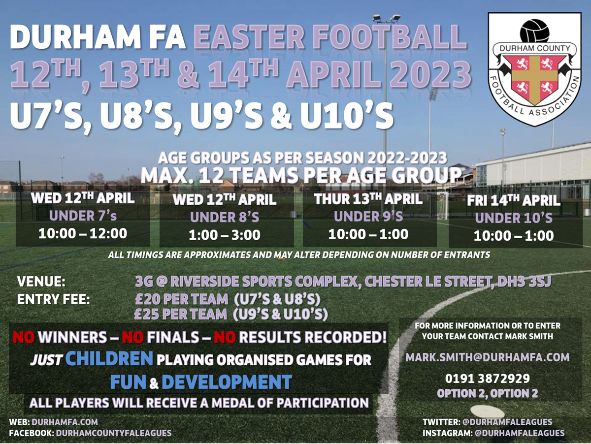DURHAM FA EASTER FOOTBALL - APRIL 2023 - Durham FA