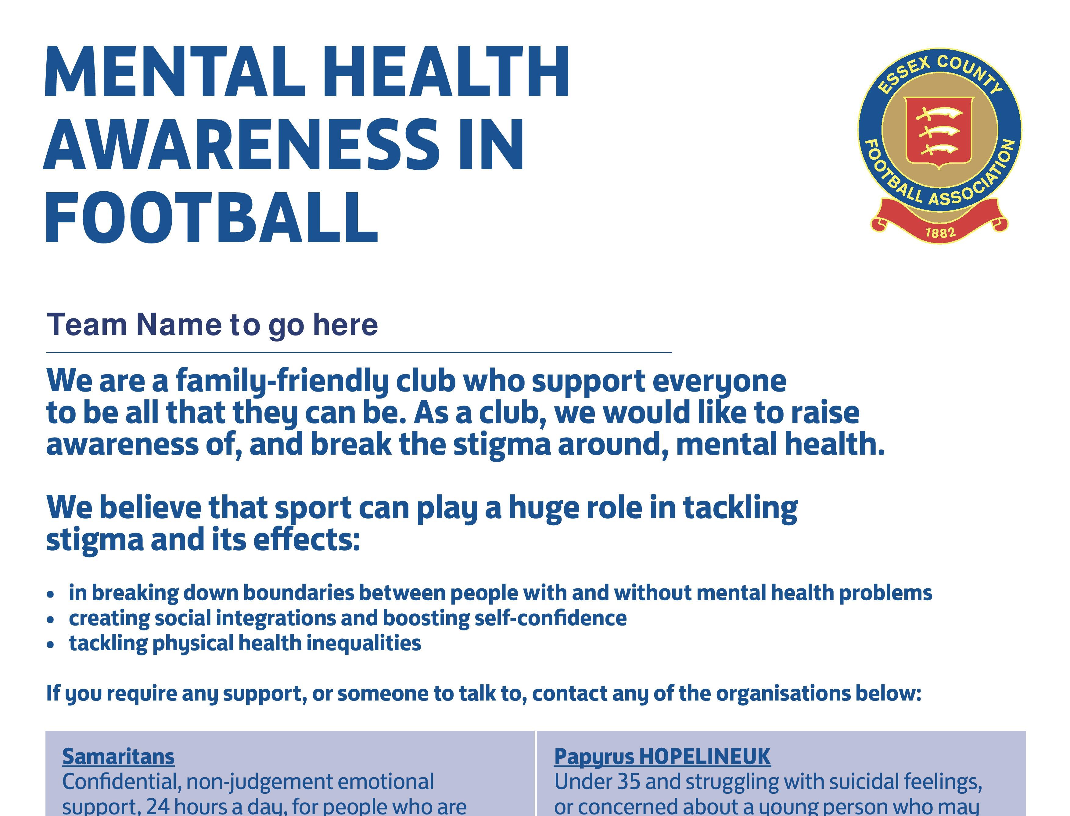 Mental Health Awareness in Football