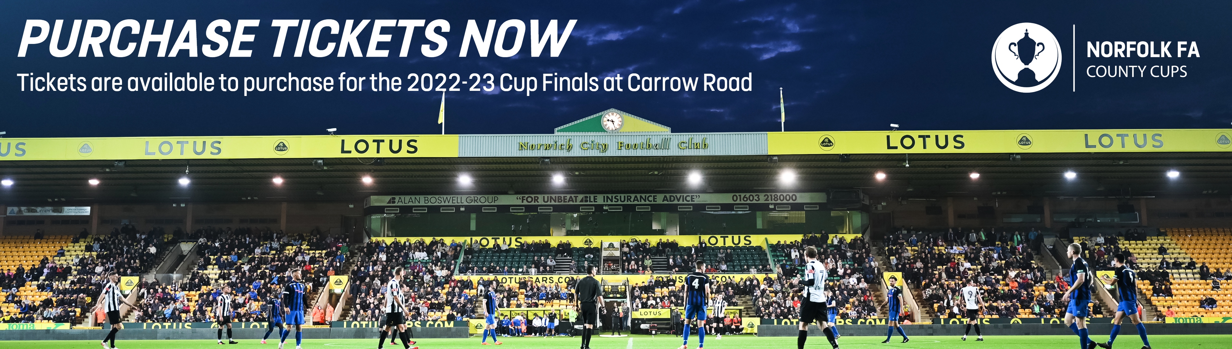 Carrow Road Cup Finals 2023 Billboard Advert