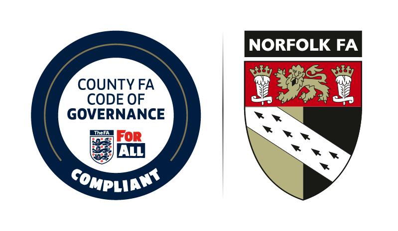 Norfolk FA crest with County FA Code of Governance crest