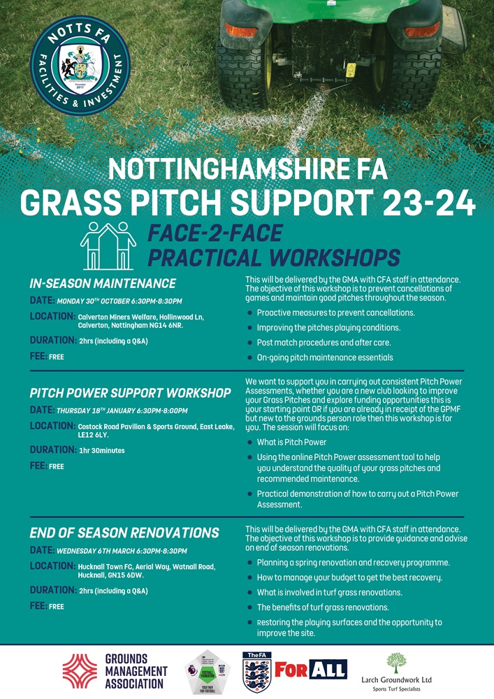 Grass pitch practical sessions