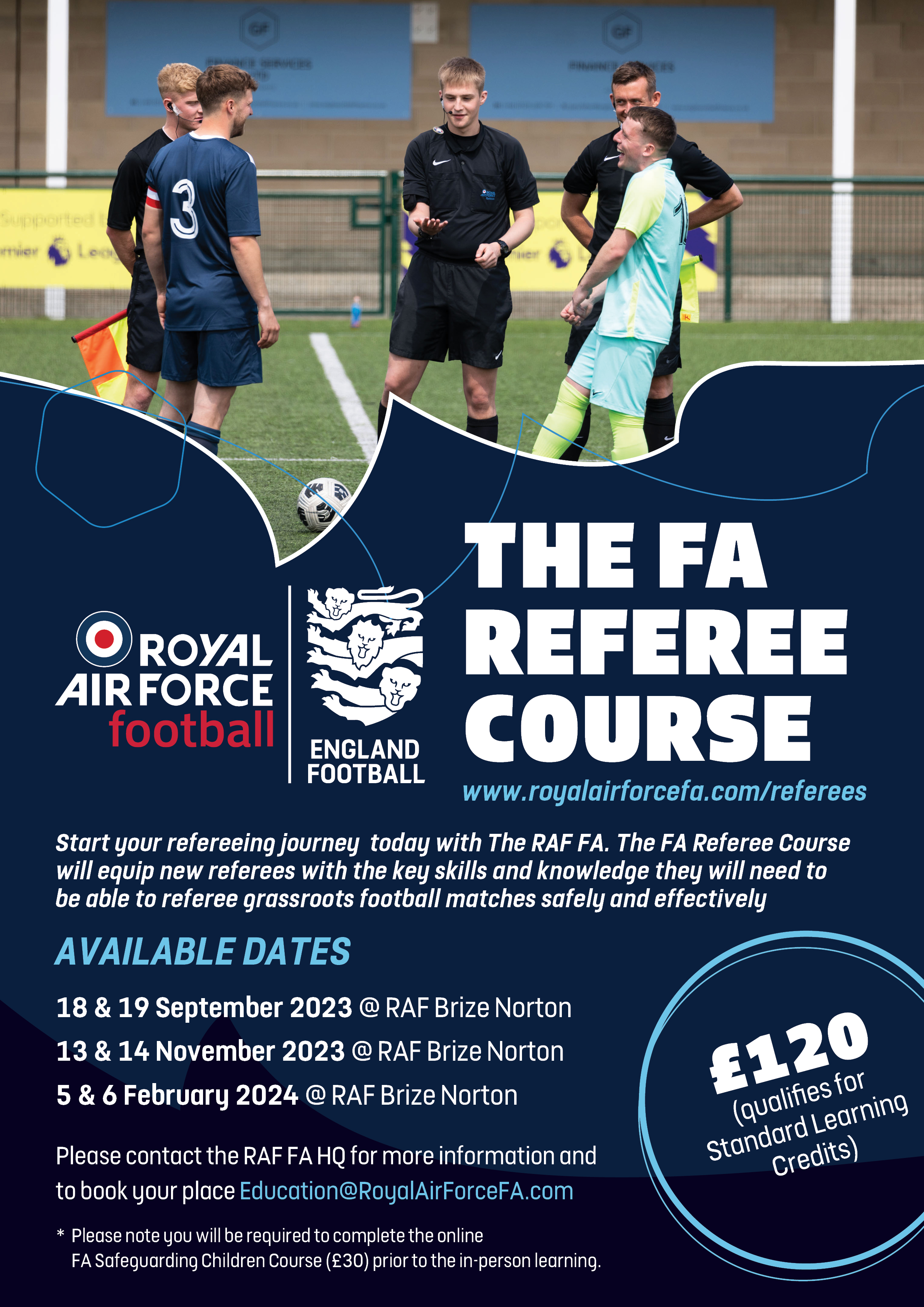 RAF FA Referee Course 2023-2024 Poster