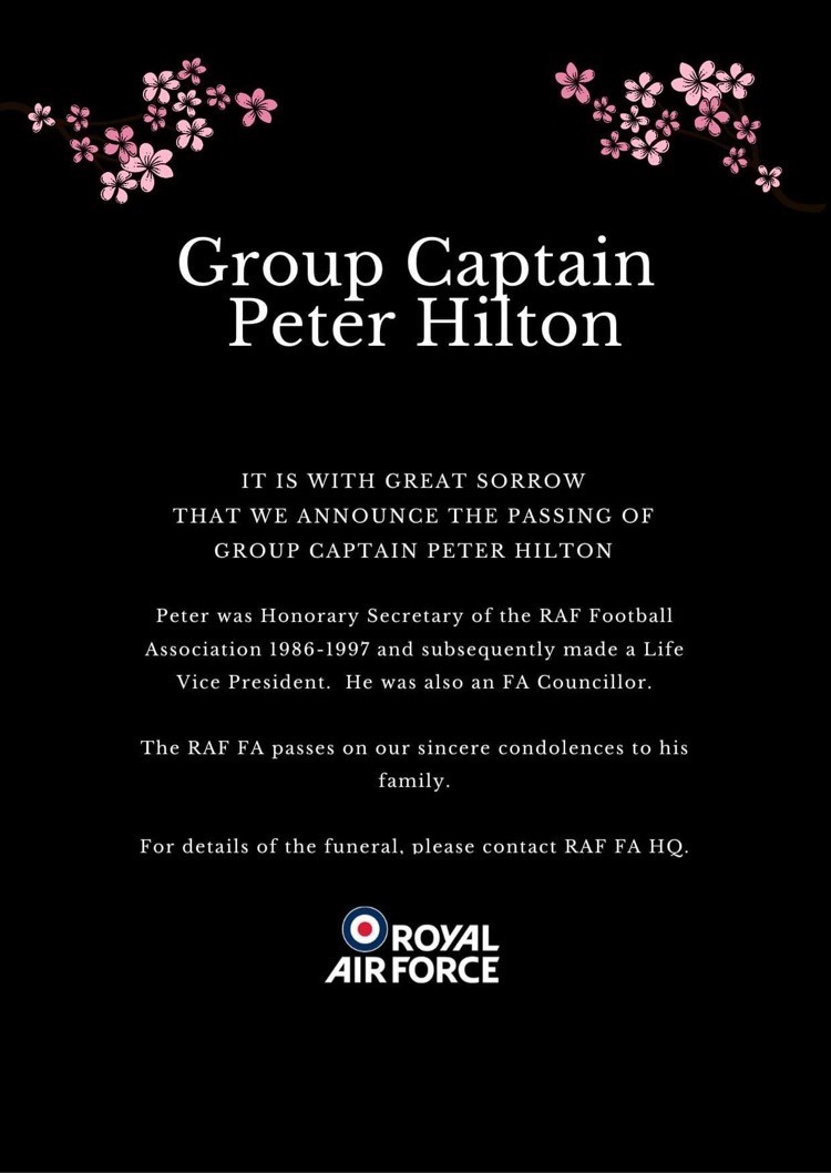 Group Captain Peter Hilton Notice