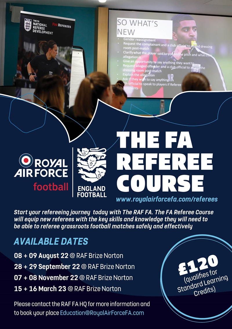 RAF FA Referee Courses 2022 23