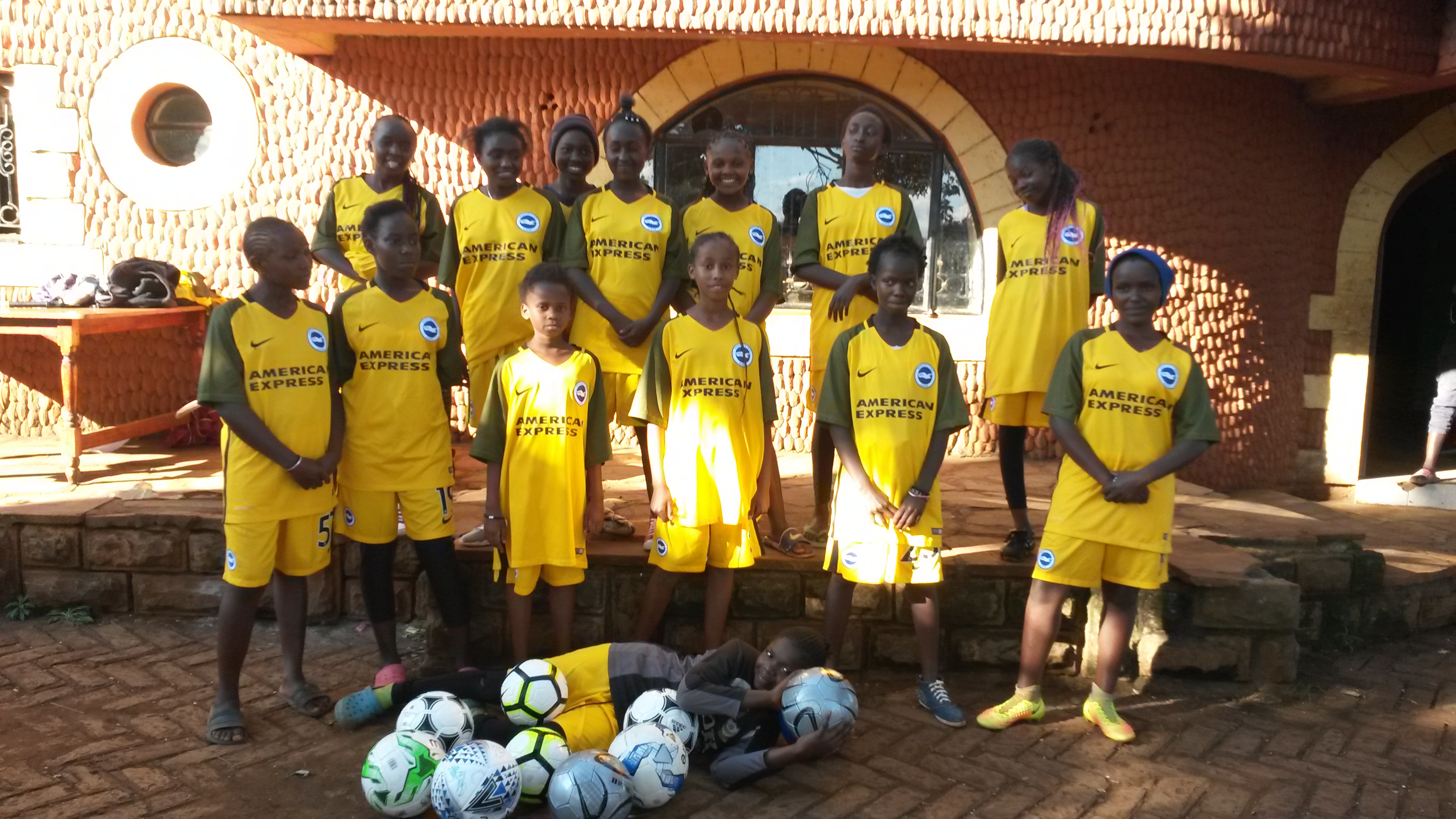 Our Girls in the new jersies - Chapelfields FC Girls - Kenya - Brighton kit