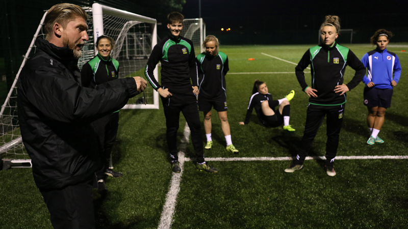 Yeovil boss Jamie Sherwood delivers some last-minute instructions at training