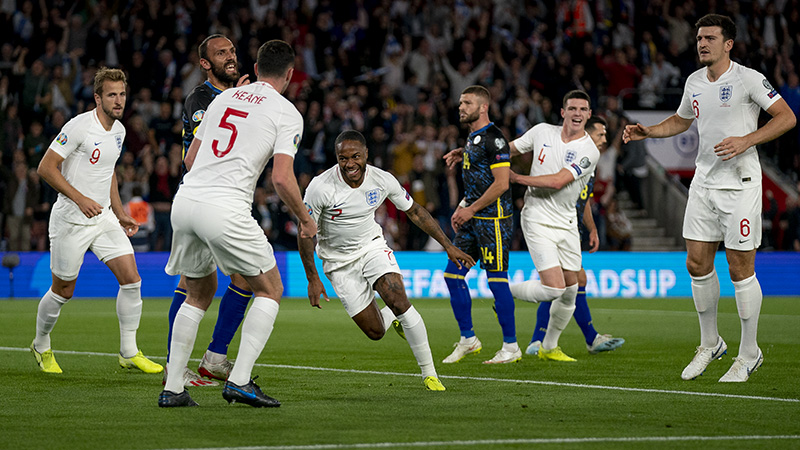 England v Kosovo Southampton St Marys Raheem Sterling goal celebration