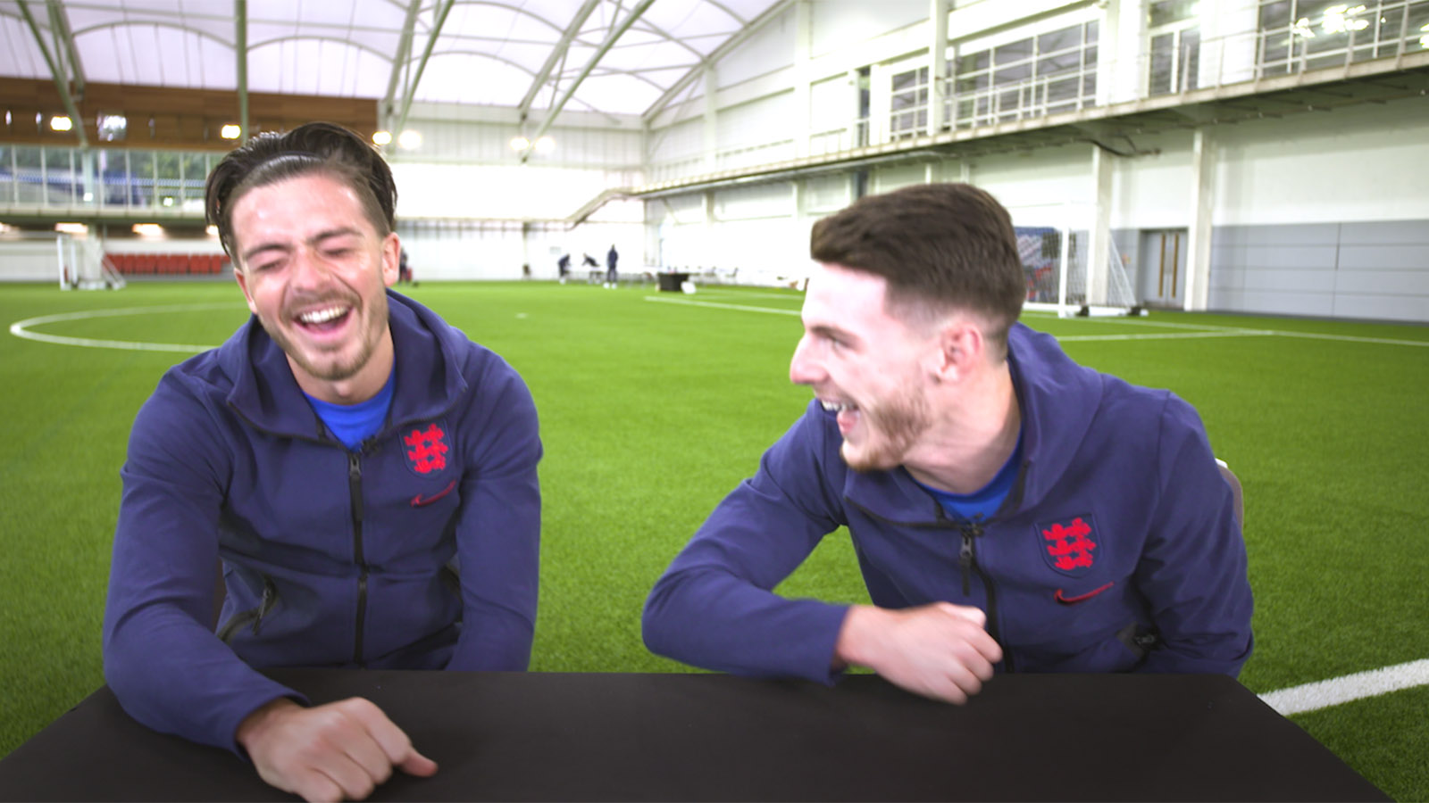 England's Jack Grealish and Declan Rice