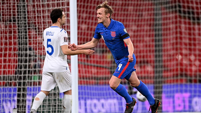 England's James Ward-Prowse celebrates his first goal for the Three Lions