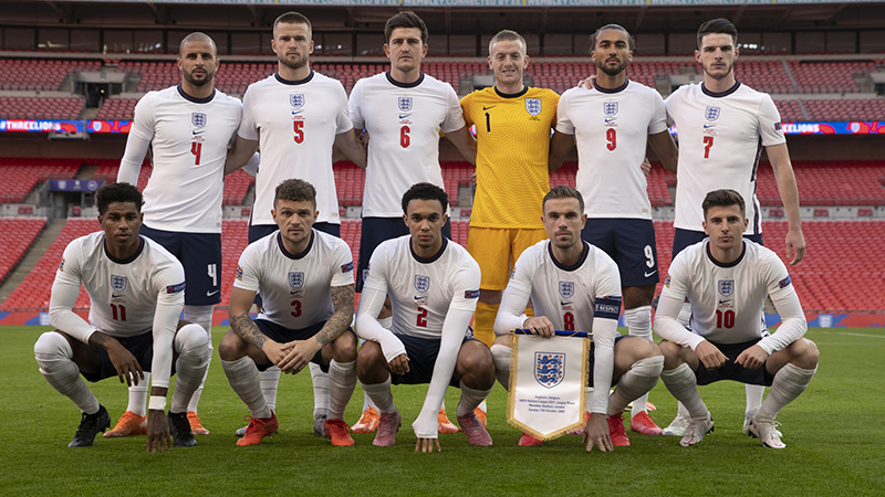 England's line up against Belgium