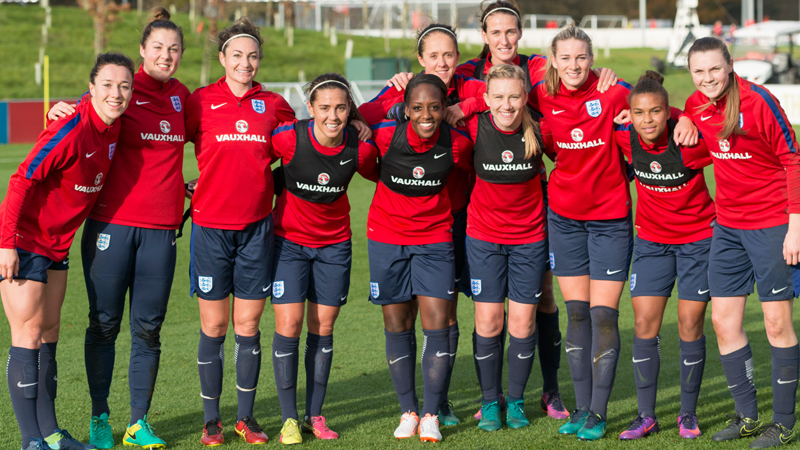 England Women pose during training