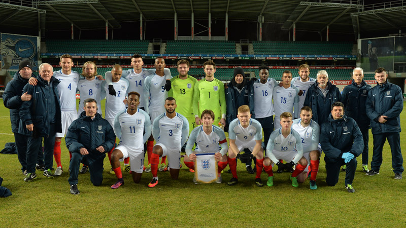 The England C squad and staff for the International Challenge Trophy game in Estonia
