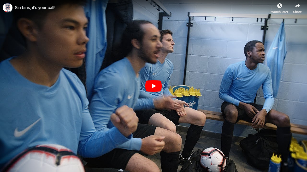 Temporary dismissals sin bins Respect The Football Association