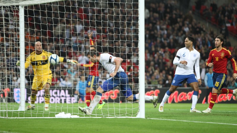 Frank Lampard scored the only goal the last time Spain visited Wembley Stadium