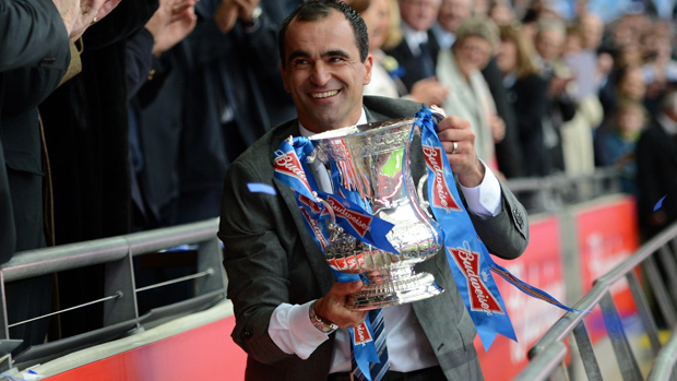 Roberto Martinez with The FA Cup at Wembley