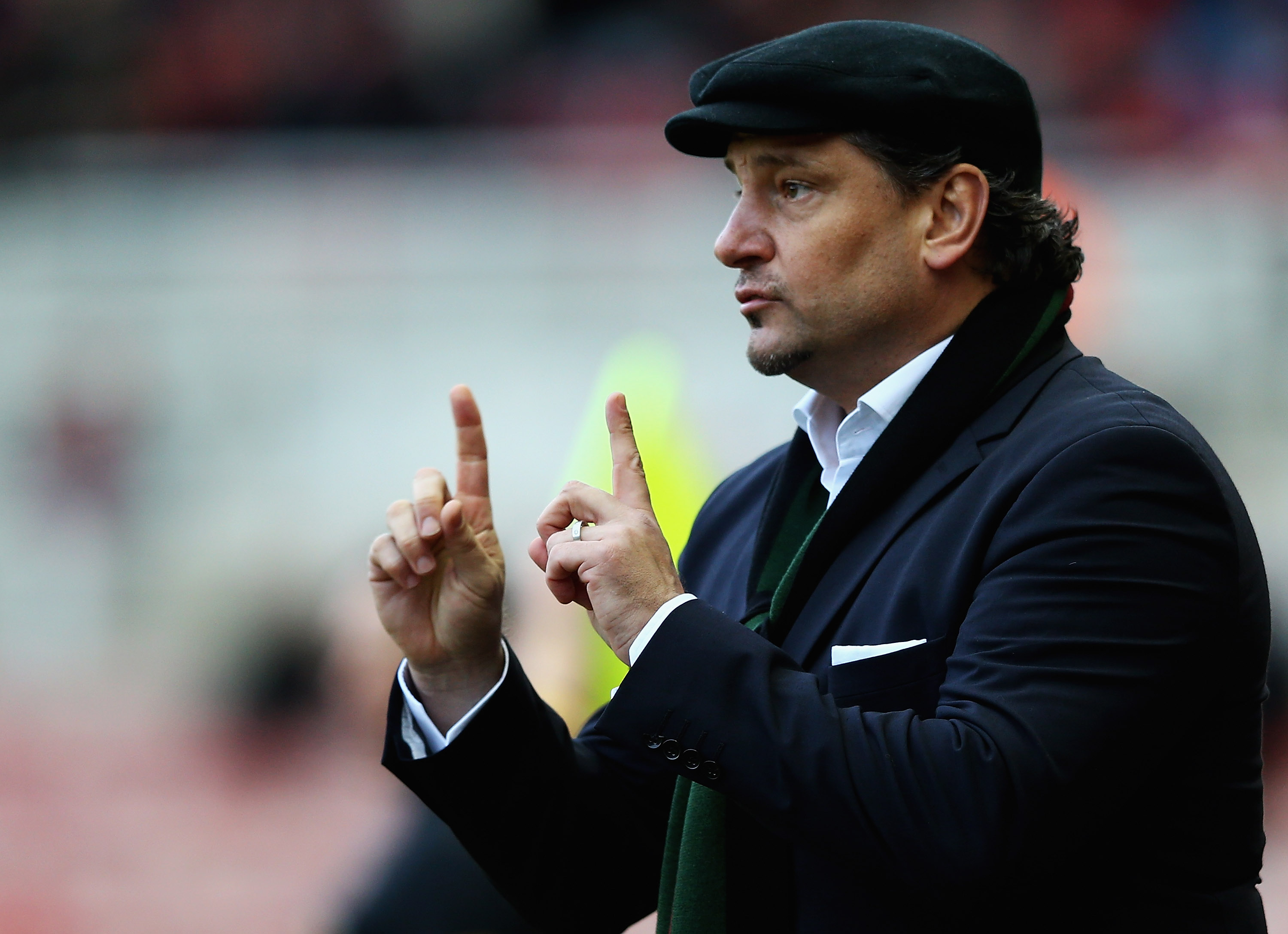 Dean Holdsworth in the dugout