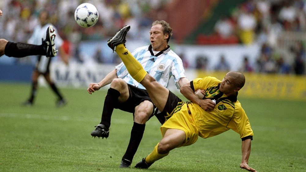 Deon Burton clashes with Argentina