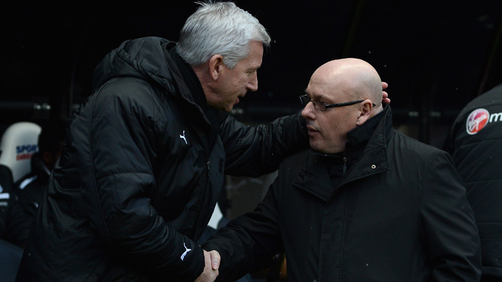 Alan Pardew wiith Brian McDermott in 2013