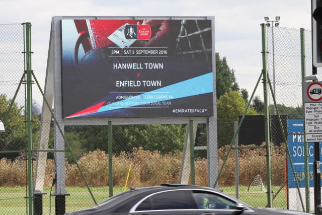 Hanwell advertised their first round qualifying fixture on the A40