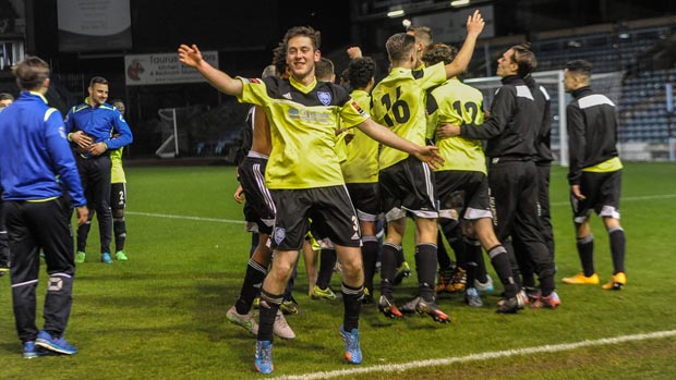 Met Police celebrate their FA Youth Cup win at Turf Moor. Photo c/o Burnley FC