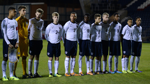 England line up to face Scotland in the Victory Shield