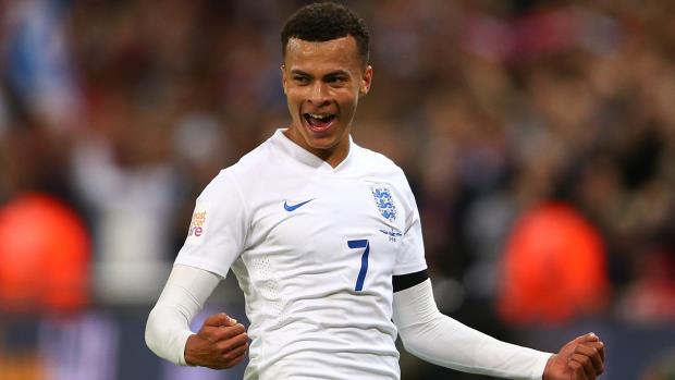 Dele Alli celebrates his first England goal