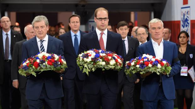 Roy Hodgson, the Duke of Cambridge and Didier Deschamps paid their respects pre-match