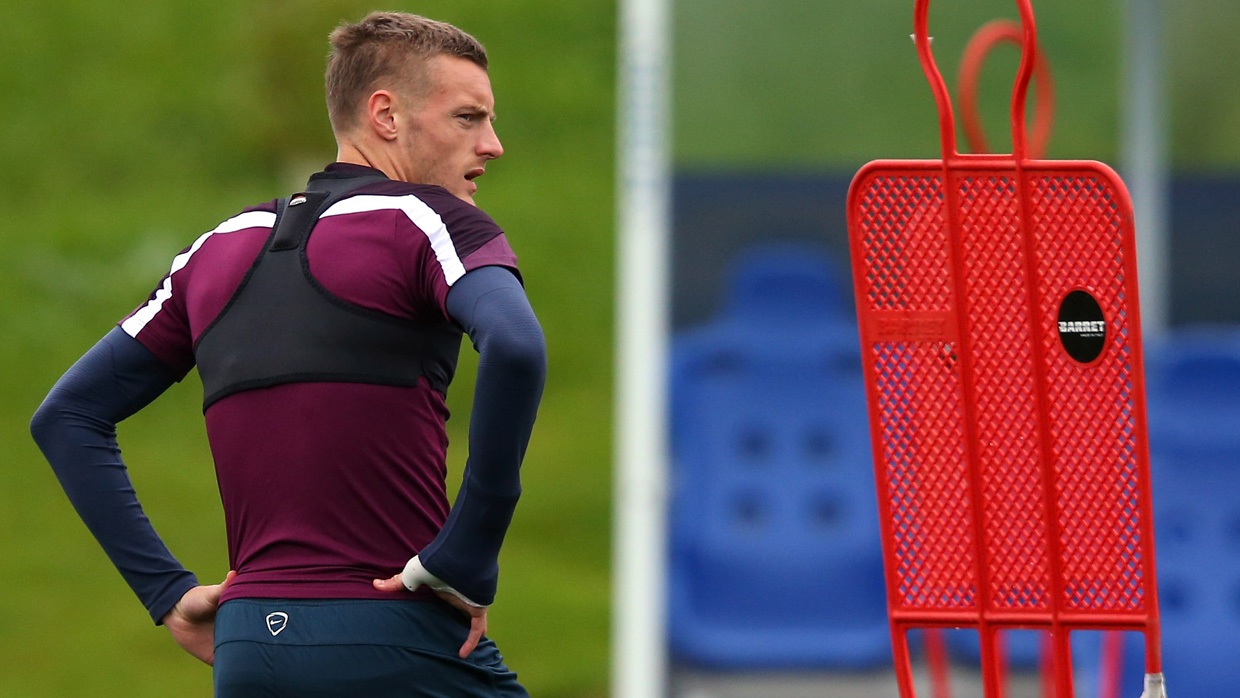 Jamie Vardy in training