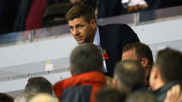 Steven Gerrard has been a regular spectator at Anfield this winter