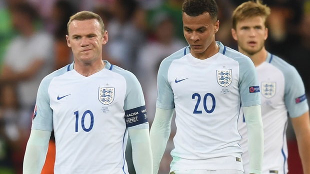 (l-r) Wayne Rooney, Dele Alli, Eric Dier