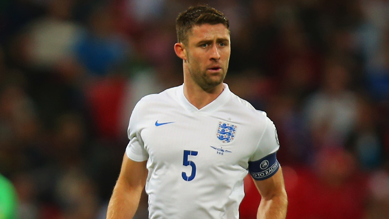 Gary Cahill captaining England against Estonia