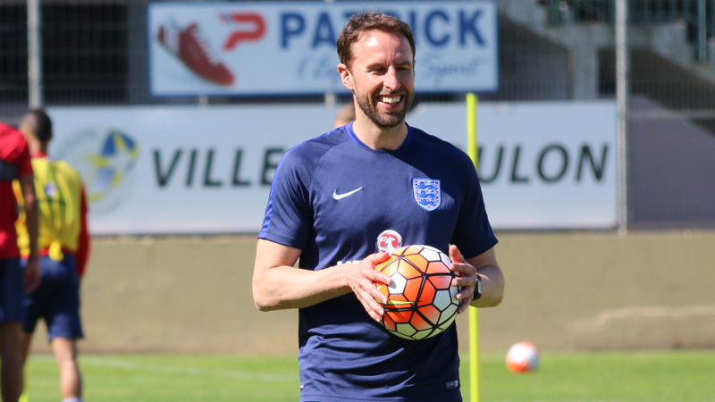 England Under-21s head coach Gareth Southgate during training in Toulon