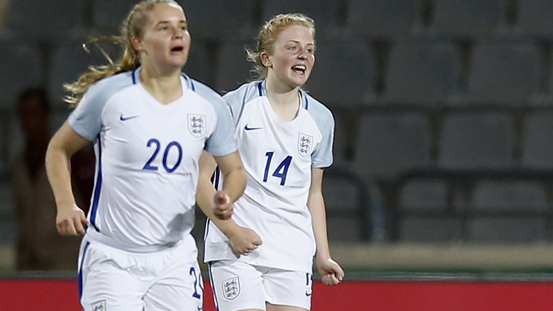 Kelsey Pearson celebrates Alessia Russo