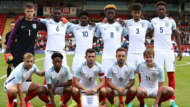 The England Under-20s line-up to face Brazil in Kidderminster